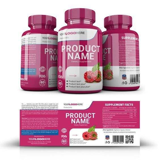 Custom Permanent Adhesive Label Stickers Oil Resistant UV Spot Healthcare Supplement Nutritional Product Jar Packaging Label