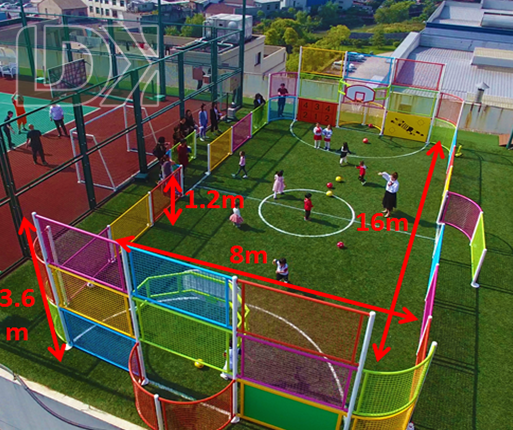 Customized Kids Soccer Cage Children Playground Portable Fence Safety Design