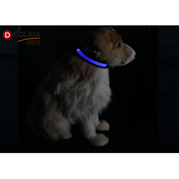Nylon Night Safety Pet Flashing LED Flashing Dog Collar , Size S / M / L Easy Walk Dog Collar