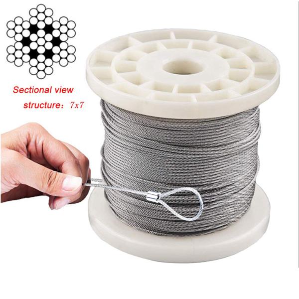 Corrosion-Resistant 0.5mm 7x7 Stainless Steel Wire Rope Grade 304/316 for Outdoor Applications