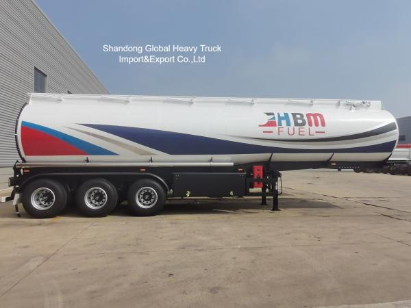 3 Axle Steel Oil Tanker Semi Trailer 45000L Fuel Tank