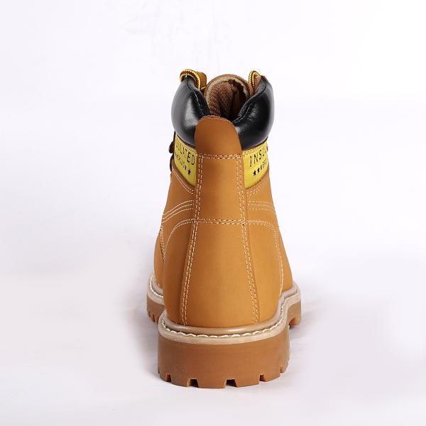 Breathable Nubuck Cow Leather Upper Material Goodyear Welt Safety Shoes with Lace-up Closure