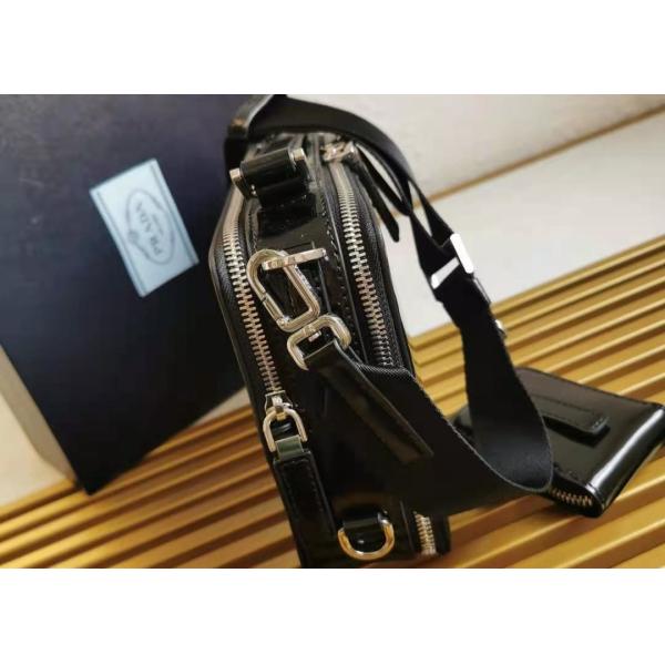 Womens Cowhide Glossy Finish Camera Cross Body Bag Waterproof