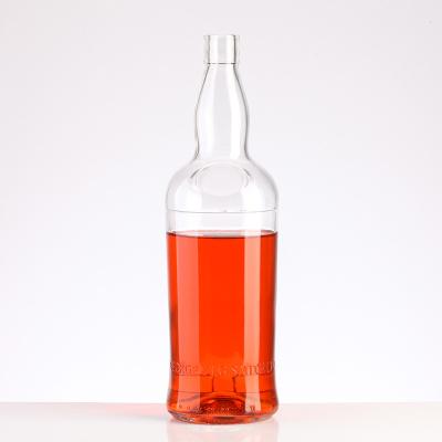 750ml Vodka Glass Bottle with Lid Finish and Customized Logo in Flint Glass