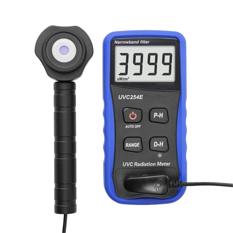 UV254e UV Light Meter UVC Light Measure Tester, UVC254e UVC Radiation Meter with Adjustable Intensity Detector