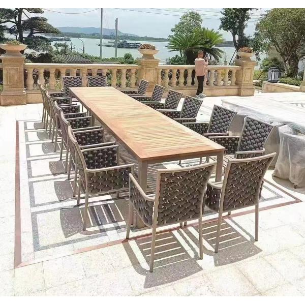 Modern Design Custom Cast Aluminum Outdoor Metal Round Dining Table Set for Patio