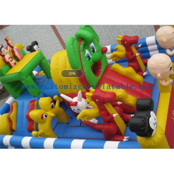 Kids Inflatable Amusement Park Equipment , Inflatable Fun City For Toddlers