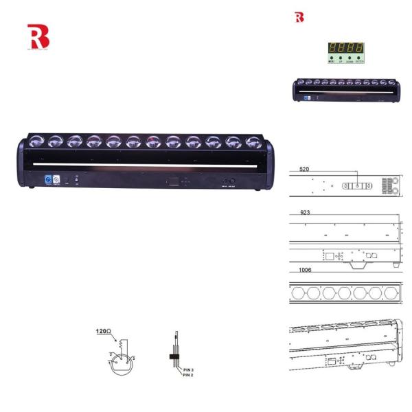 12x30W 4-в-1 RGBW светодиодные световые панели с движущейся головкой