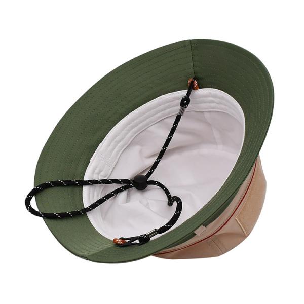 Corda ajustável da forma que pesca o chapéu 100% da cubeta do poliéster do costume do chapéu de Sun
