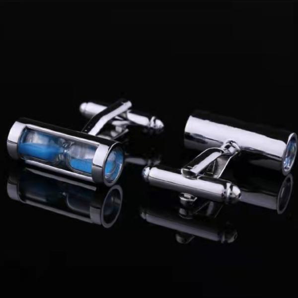 Alloy Material Mens Diamond Cufflinks Inlaid In Small Hourglass OEM