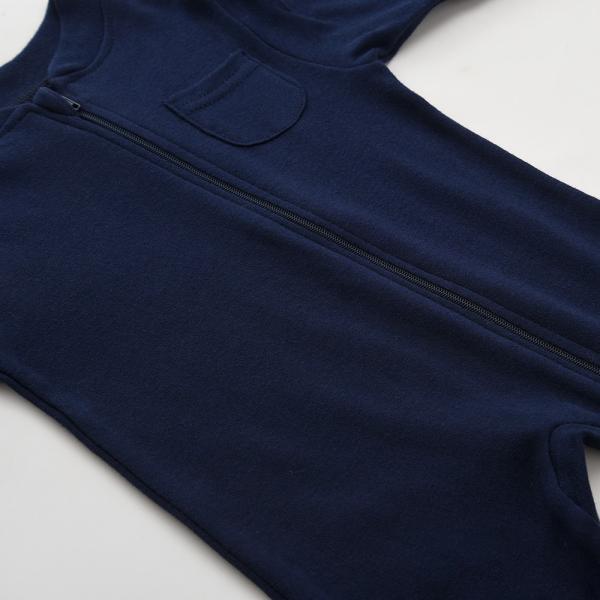 Good Quality Custom 100% Organic Cotton Baby Footie zipper Onesie Jumpsuit Low Price Baby Rompers