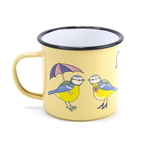 Classical Style Carbon Steel Enamel Coffee Cup Custom Retro Souvenir Enamelled Mug Travel Coffee Enamel Mugs