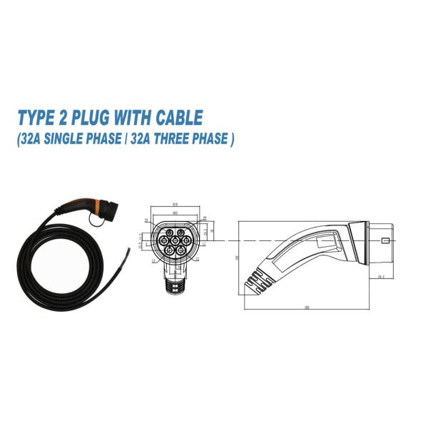 Câble de remplissage de véhicule électrique vert de la prise TUV Mennekes