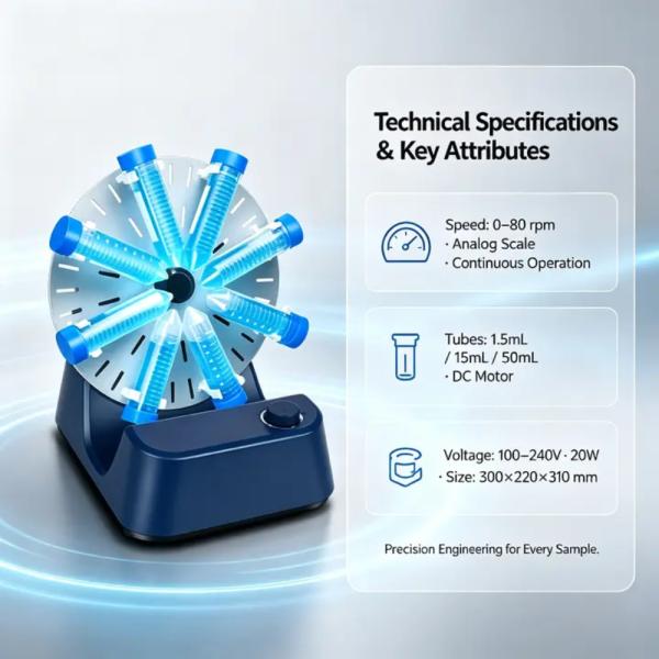 0 - 80rpm Lab Tube Rotator Adjustable Tube Rotator Mixer MX-RD-E