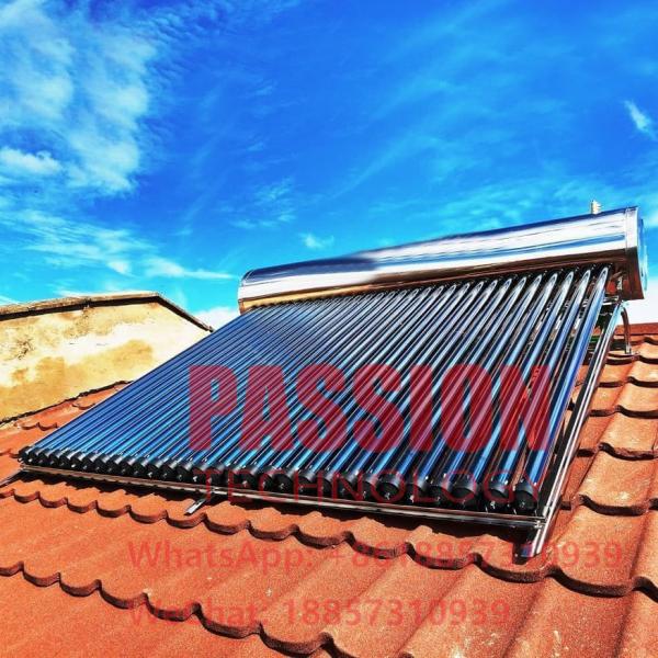 300L White Tank Pressure Solar Water Heater 304 Stainless Steel Solar Thermal System