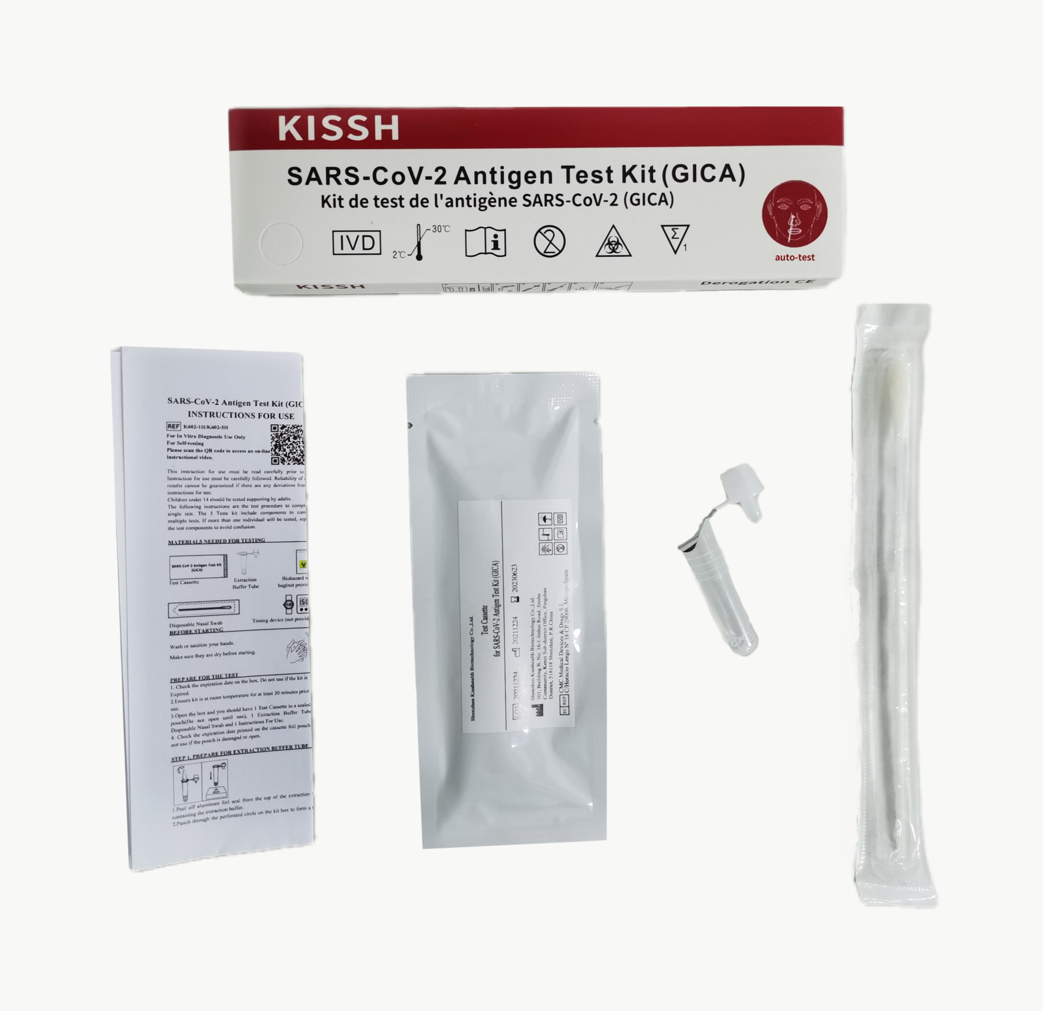 Коллоидный набор 18.5*5*1.5cm теста антигена золота SARS-CoV-2 1 тест/набор