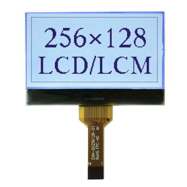 Módulo LCD gráfico de 256x128 con modo de visualización FSTN y ángulo de visión de 6 0' para controles industriales y dispositivos médicos