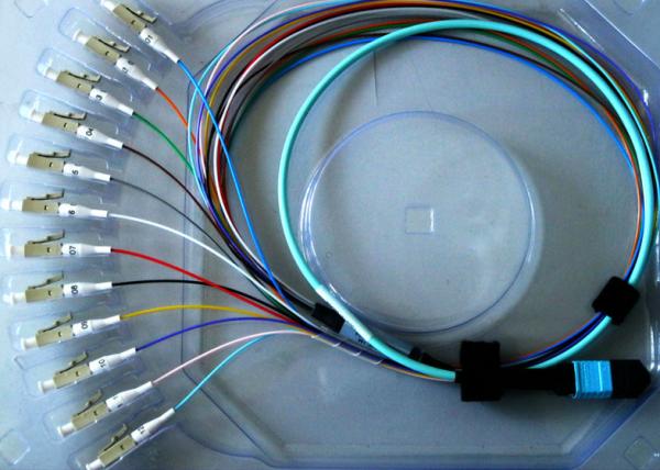 MPO Female Pinless Fiber Optic Connector Assembly 12/24C MPO-LC LSZH PVC Jacket