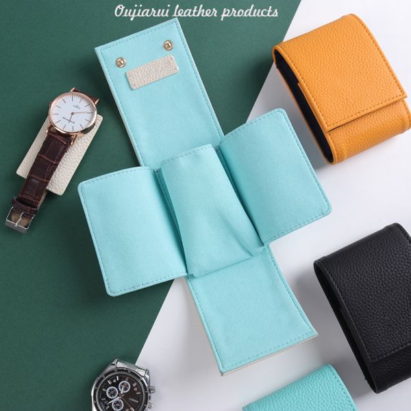 OEM Leather Watch Packaging Gift Bag Eco Friendly Leather Watch Storage Case