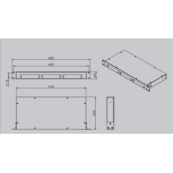 SPCC Fiber Patch Panel Indoor Fiber Optic Distribution Box 19”1U
