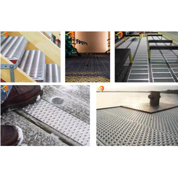 Customizable Slip Resistant Steel Plate Silver Channel Height 20-80mm Anti Slip Degree