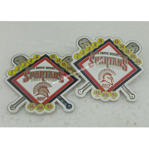 Die Stamped Memorial Metal Religious Lapel Pins / Zinc Alloy Base Ball Sports Pins