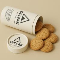 Food Grade Airtight Cookie Storage Cylinder Box Moisture Proof Biscuit Round Packaging