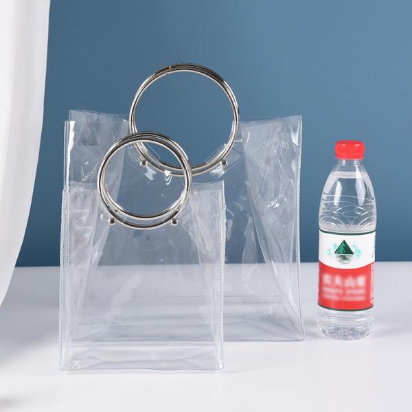 NS TRANSPARENT PVC TOTE BAG ROUND HAND WEDDING COMPANION GIFT CANDY BAG FLOWER GIFT BAG