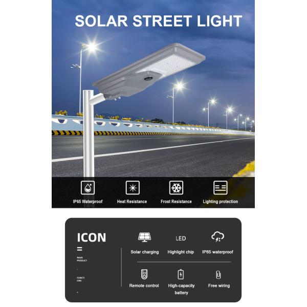 KCD Durable Body Outdoor Highway Pathway Waterproof IP65 400W 500W All In One Solar Street Lights Solar Induction