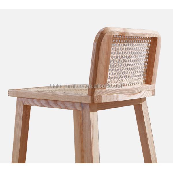 W46*D46*H93cm Muebles de bar Silla de rotín nórdica Silla de piernas altas Silla de bar Taburete Silla de madera para bar