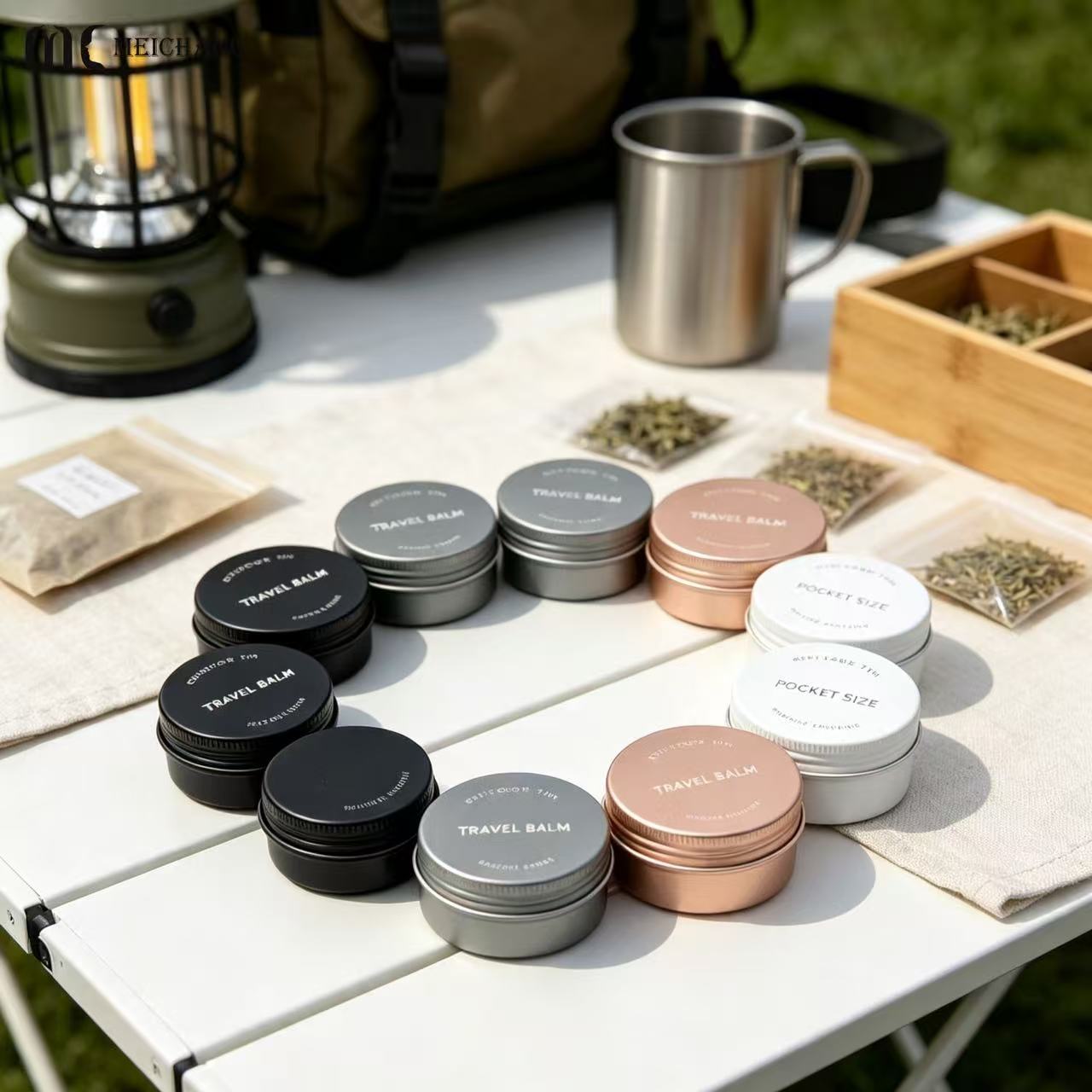 5-80g Refillable Round Aluminum Jar with Screw Lid for Solid Balm Packaging(MC-806)