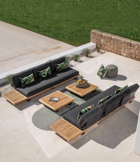 High End Nordic Garden Rust-proof Teak Sofa Set For Outdoor Villa Resort Furniture