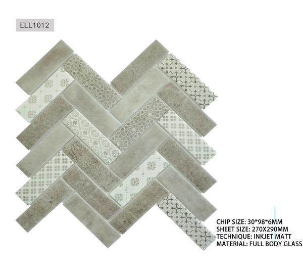 270x290mm Wooden Marble Mosaic Tiles 6mm Thickness for Swimming Pools