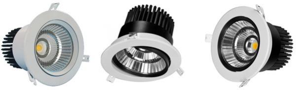Commercial Luxury Led Cob Spot Down Light , Indoor Recessed Ceiling Downlights