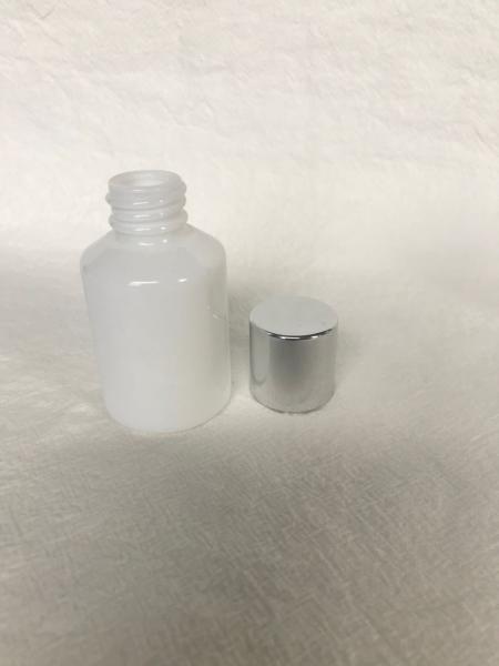 cosmetic packaging 30ml opal white essential oil glass bottle with aluminum lid