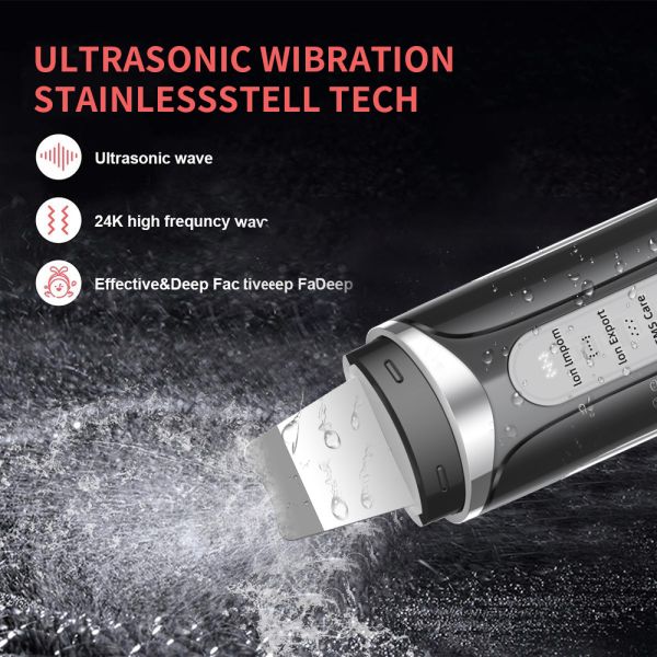 Ultrasonic Skin Scrubber with 4 Modes LCD Display and USB-C Charging for Deep Pore Cleansing