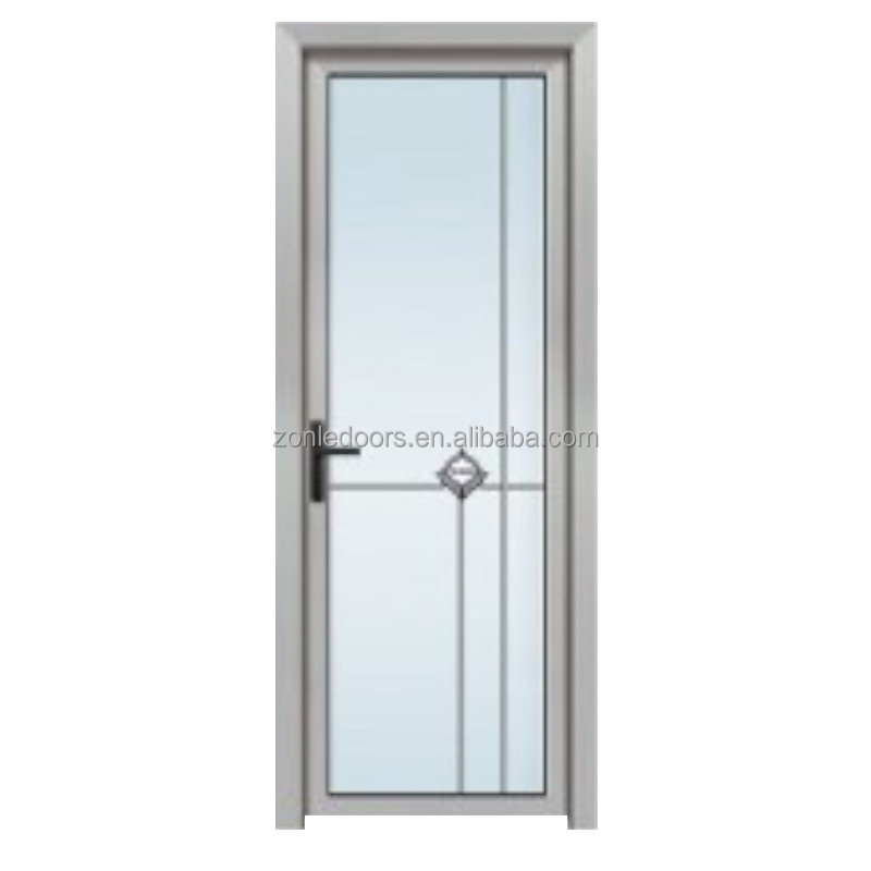 Modern Aluminum Frame Interior Swing Tempered Glass Bathroom Shower Door