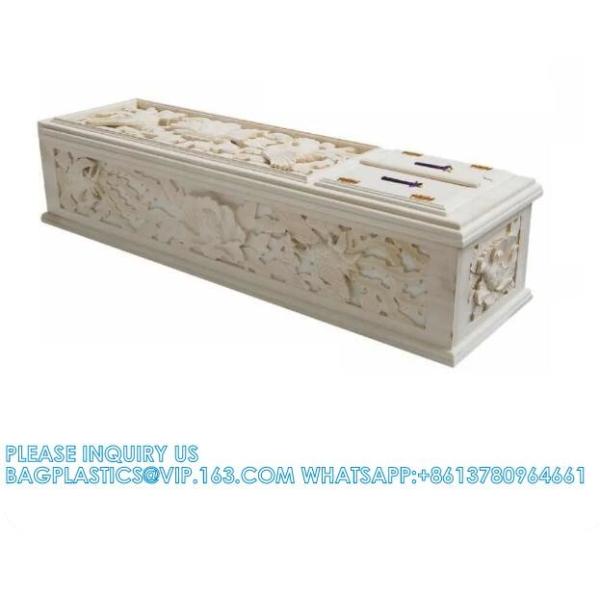 Japan Style Carving Funeral Coffin Solid Wood Coffin With Hand-Carving Good Quality Solid Wood Hand-caved Coffin