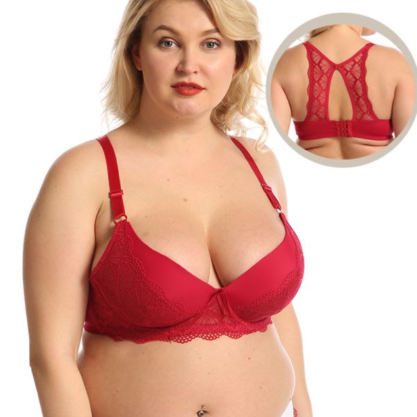 E Cup New Arrival Plus Size 40-50E Women Lace Bra Beautiful Back Comfortable Bra Women Plus Size