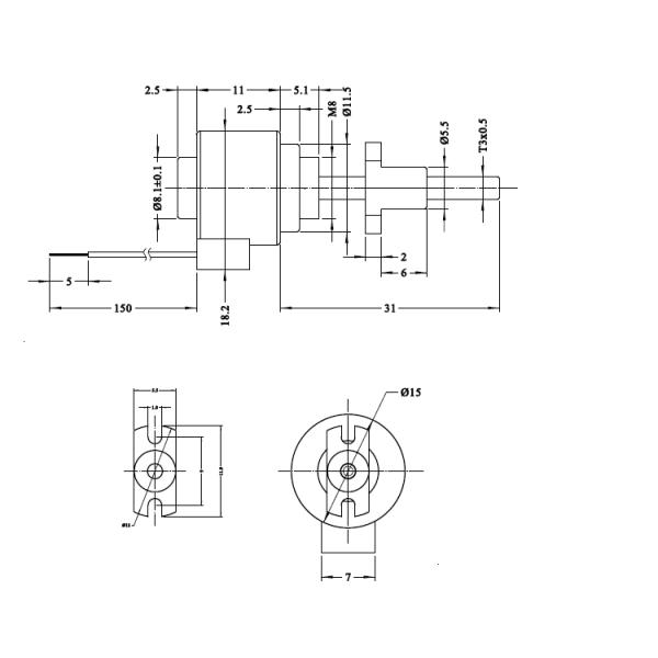 1.8 motor paso a paso, micro motor paso a paso lineal de 15 mm de diámetro con tornillo de avance de 5 VCC bipolar con deslizador de plástico