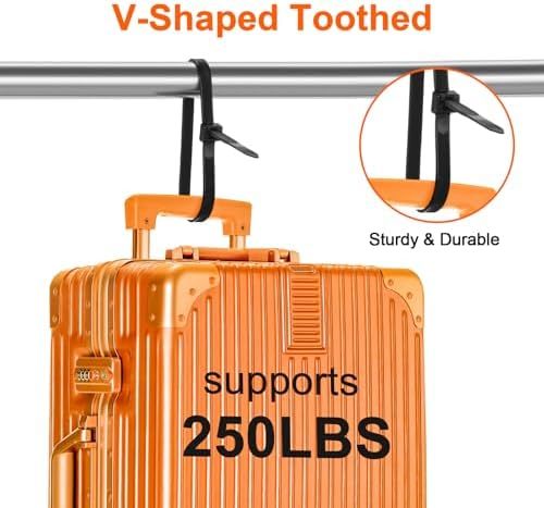 Heavy-duty Cable Ties 7.6mm Wide with 250 Lbs Tensile Strength V-shaped Double-sided Teeth  Nylon 6 Material