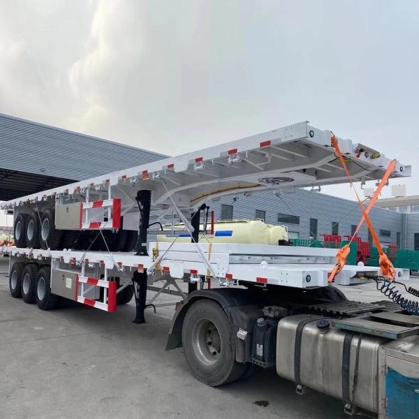 3 Axle Flatbed Trailer for 20 Feet 40 Feet Container Semi Trailer and Customization