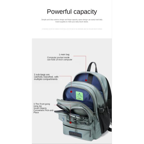 OEM ODM Large Capacity Laptop Backpack Travel Fashion Backpack 0.86kg