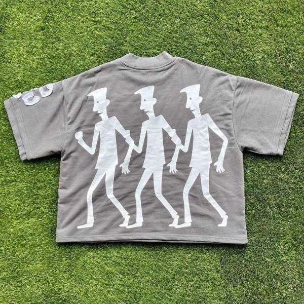 Vintage Acid Wash Graphic Screen Printing Cropped Men's T-Shirt Printed S-5XL or Custom