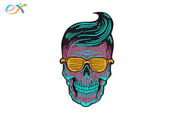 Iron On Custom Embroidery Patches Mens T Shirt Clothes Colorful Logo Woven Tapes