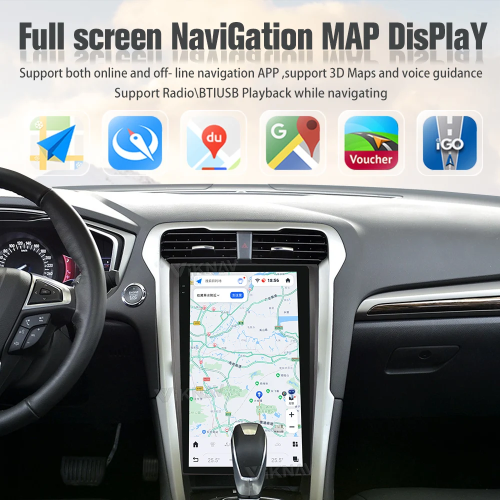 Viknav 13,6 дюйма Android Автомобильное радио Для Ford Mondeo 2013-2021 Мультимедийный проигрыватель GPS Навигационный головной блок Беспроводное Carplay
