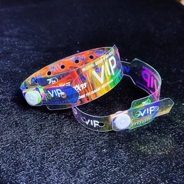 Fornecedor Grátis Pulseira Luminosa E Impermeável Logotipo Personalizado Evento Prémio Promocional Glitter Pulseira Laser Transparente PVC