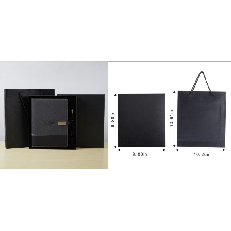 Custom A5 Leather 8000mAh Power Bank Notebook Wireless USB Charging Personalized