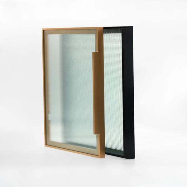 Perfil de alumínio preto escovado anodizado do quadro das portas de armário da cozinha