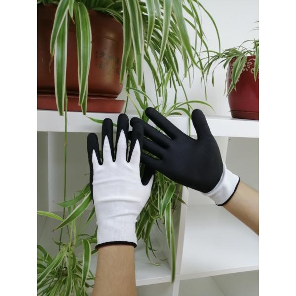 Silicone Free Construction 15 Gauge Firm Grip OEKO-TEX Nitrile Coated Work Gloves